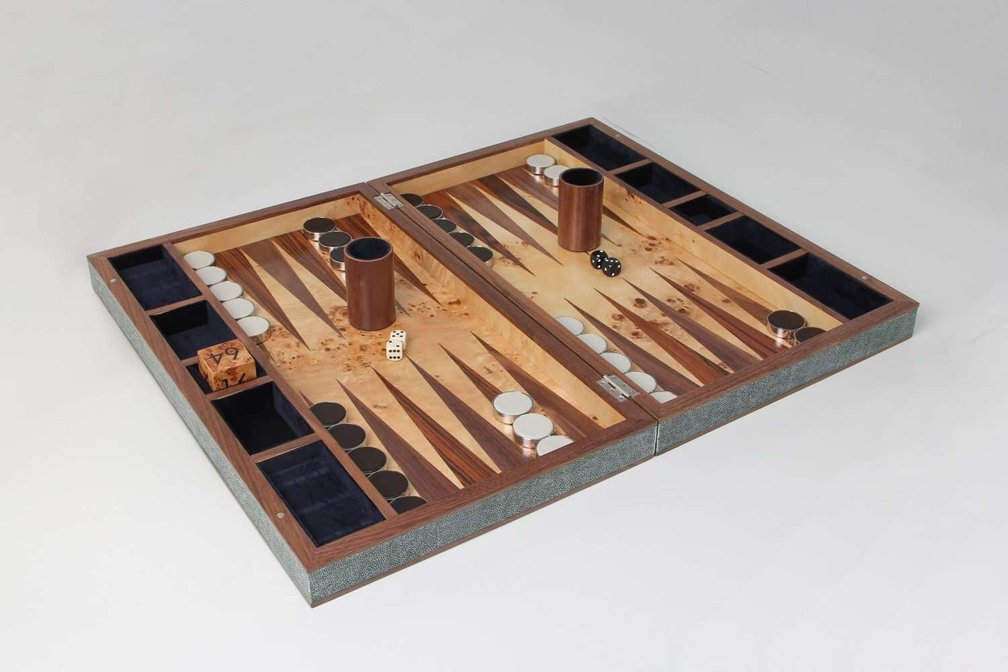 Backgammon Set in Lincoln Green Shagreen