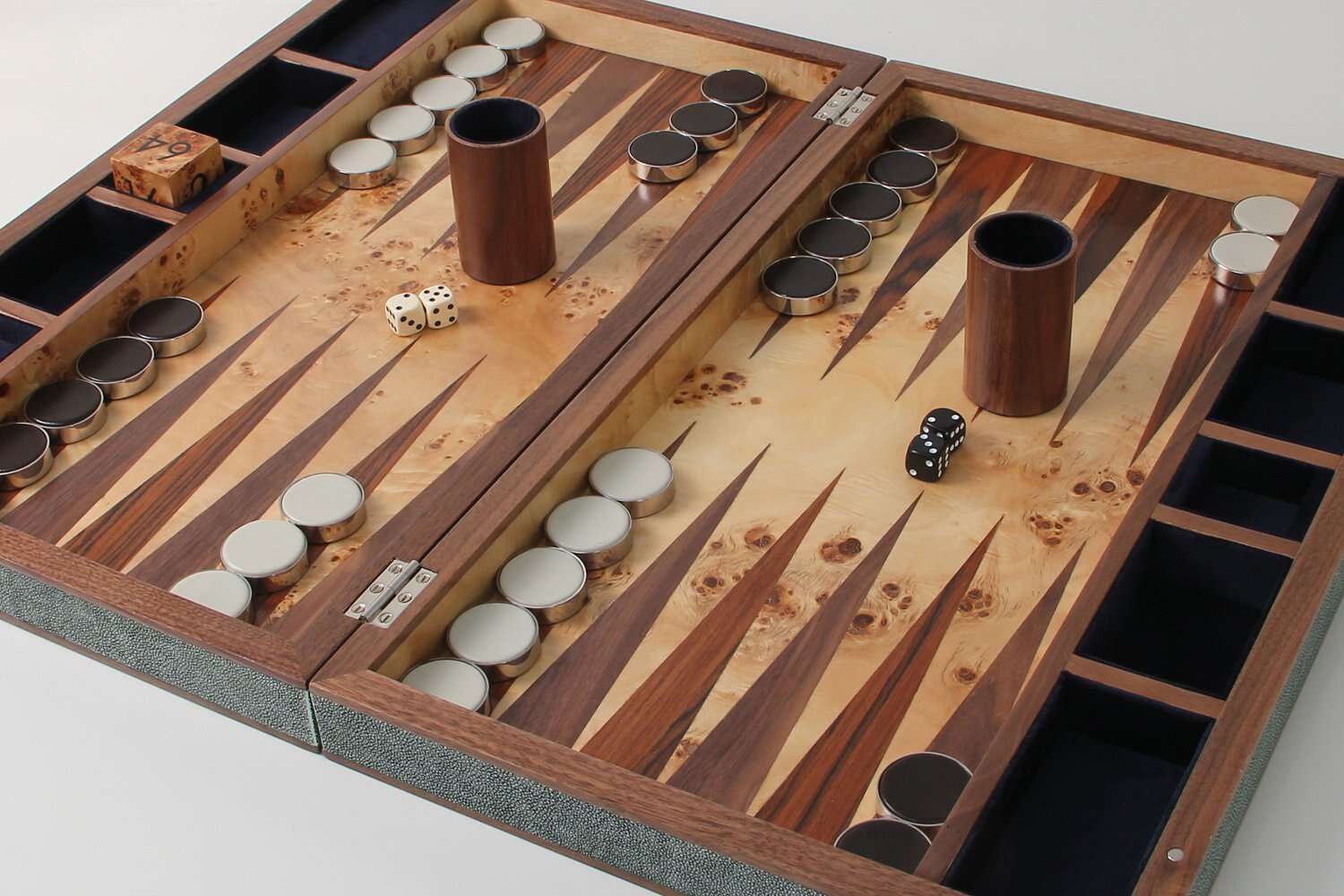 Backgammon set Green Shagreen