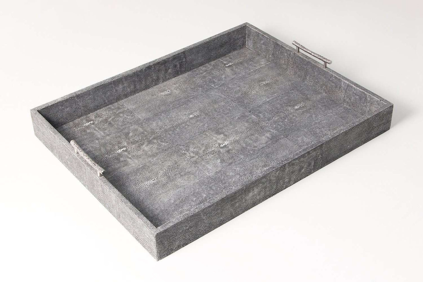 Drinks tray grey shagreen serving tray