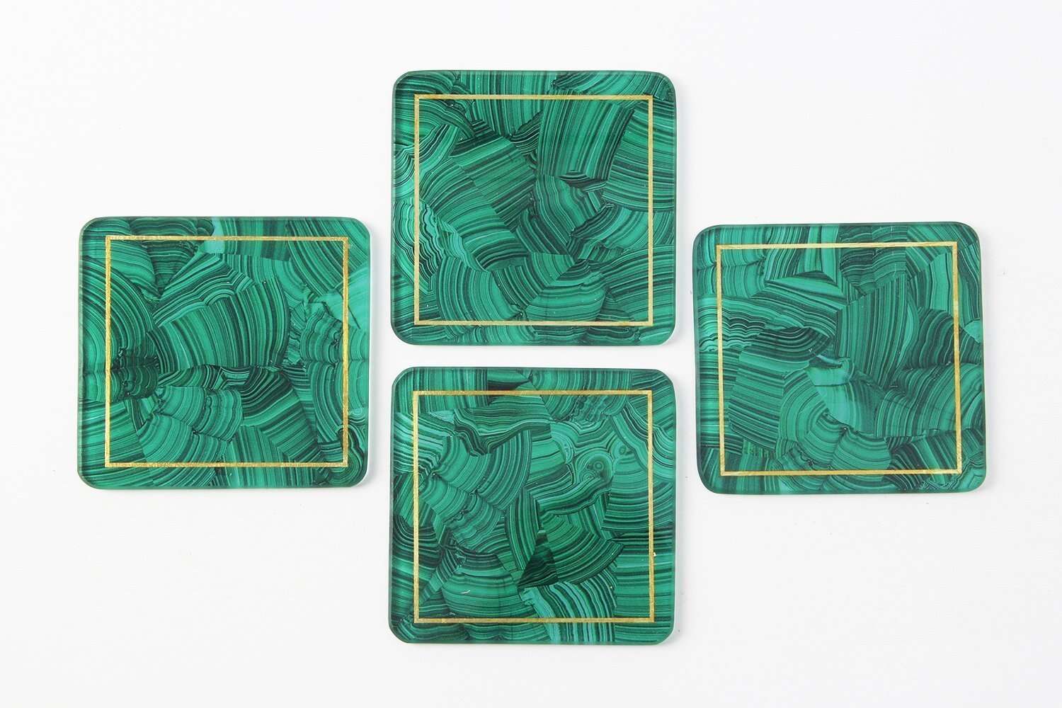 Green coasters malachite coasters