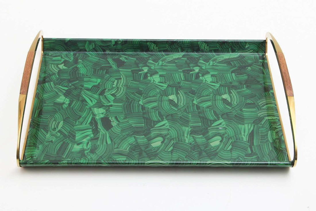 Malachite drinks tray by Forwood Design