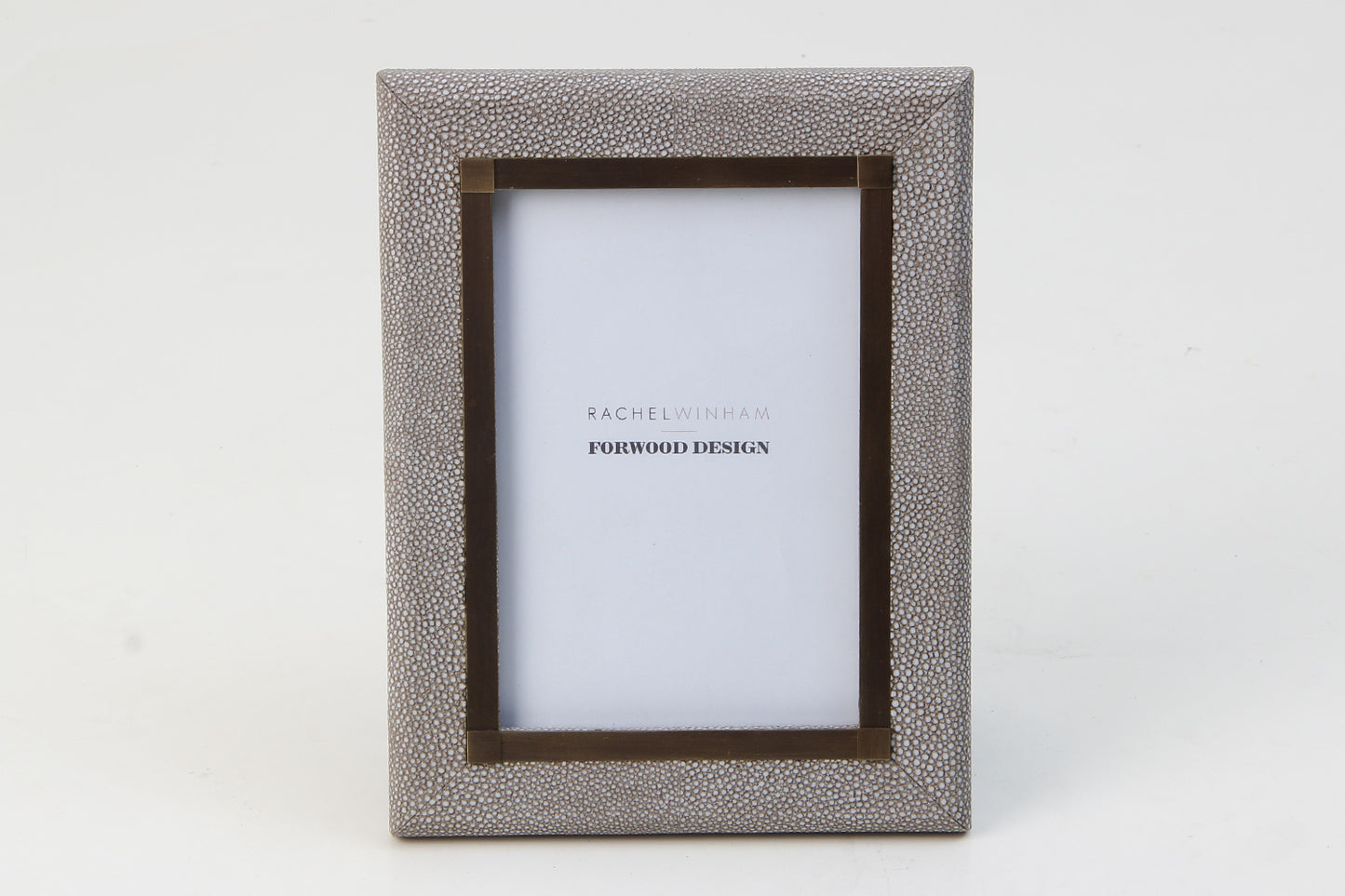 Luxury 6x4 dune shagreen photo frame with antique brass detailing