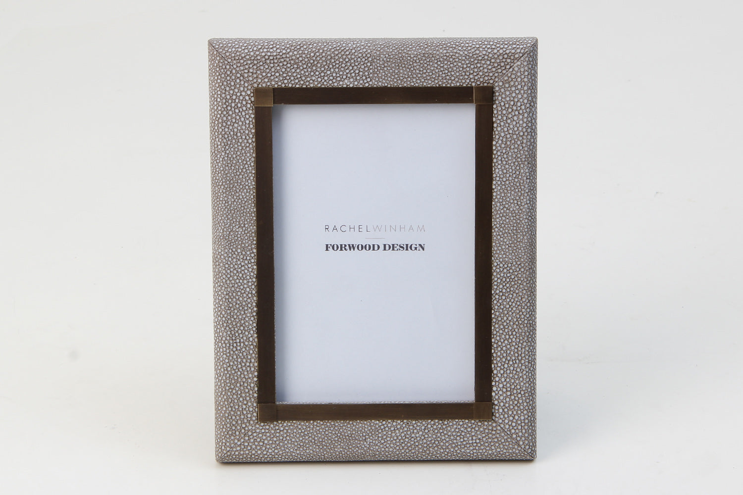 Luxury 6x4 dune shagreen photo frame with antique brass detailing