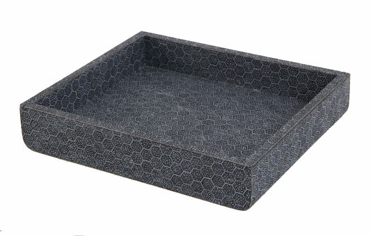 Hex Small Tray in Charcoal Shagreen