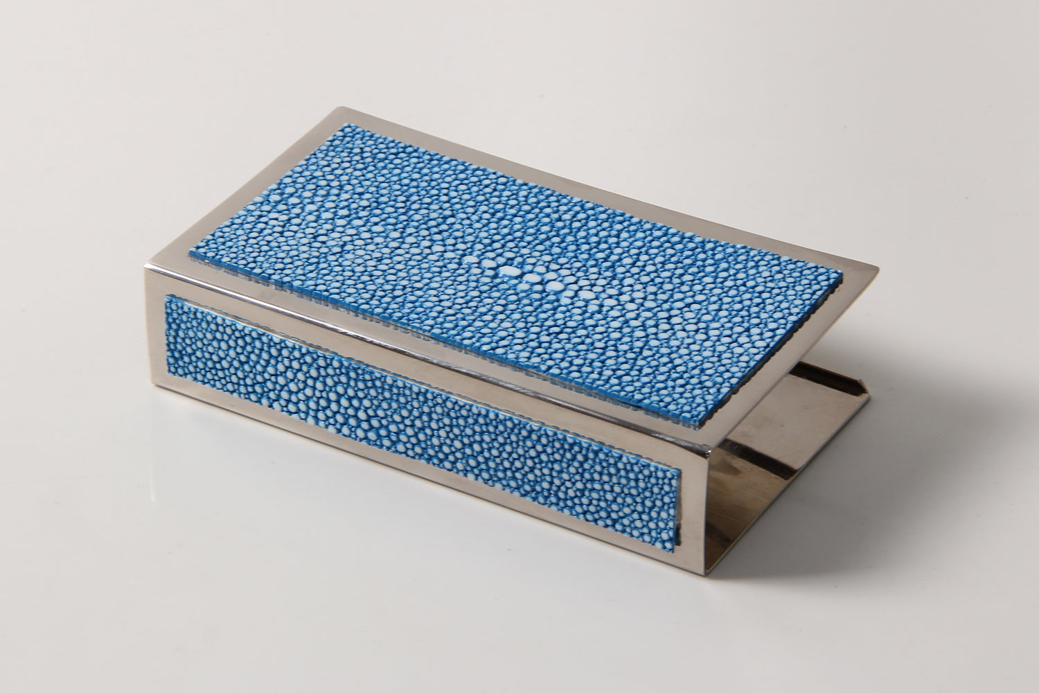 match box holder Blue Shagreen match box cover