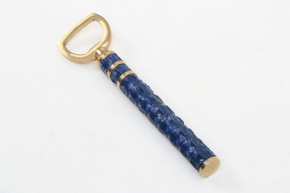Blue Crocodile Bottle Opener | Luxury Brass Barware