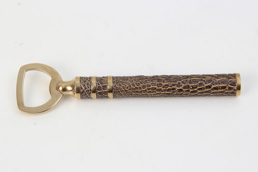 Luxury Bar Tool Bottle opener in Crocodile and brass