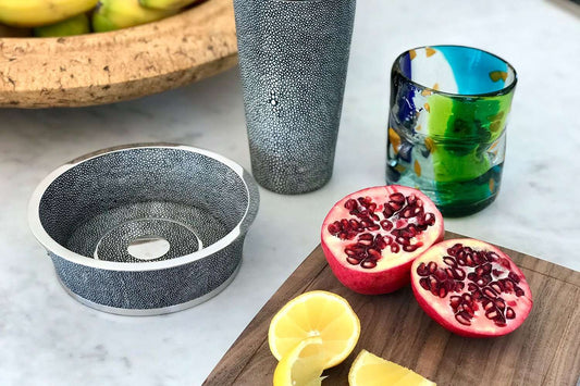 Wine bottle coaster grey shagreen wine coaster