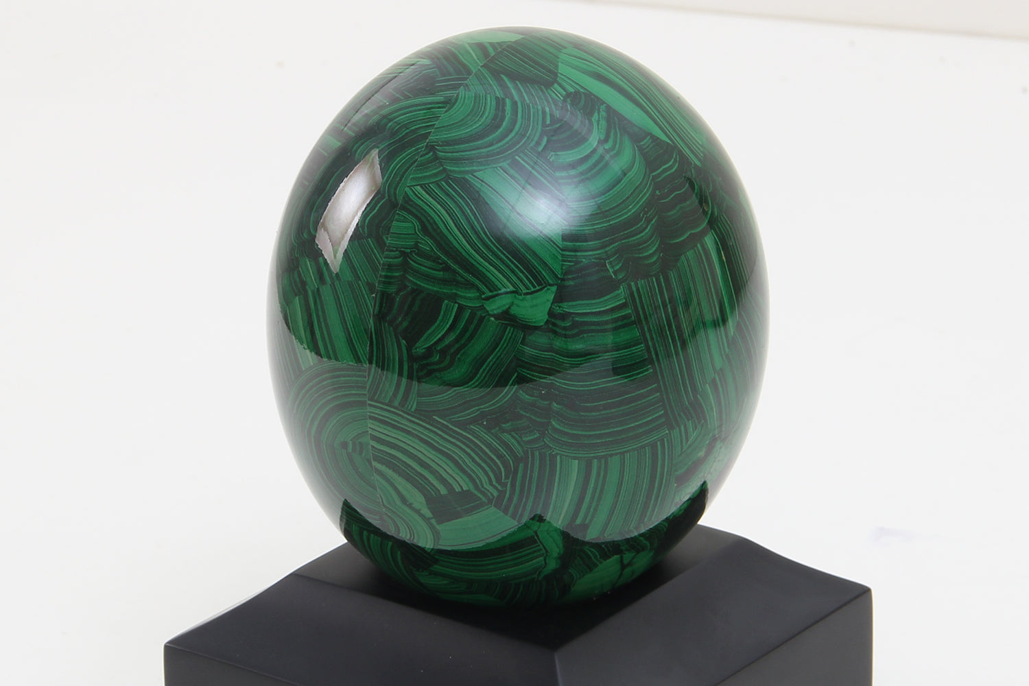 Unique Malachite ostrich egg bookends by forwood Design