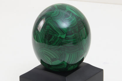 Unique Malachite ostrich egg bookends by forwood Design