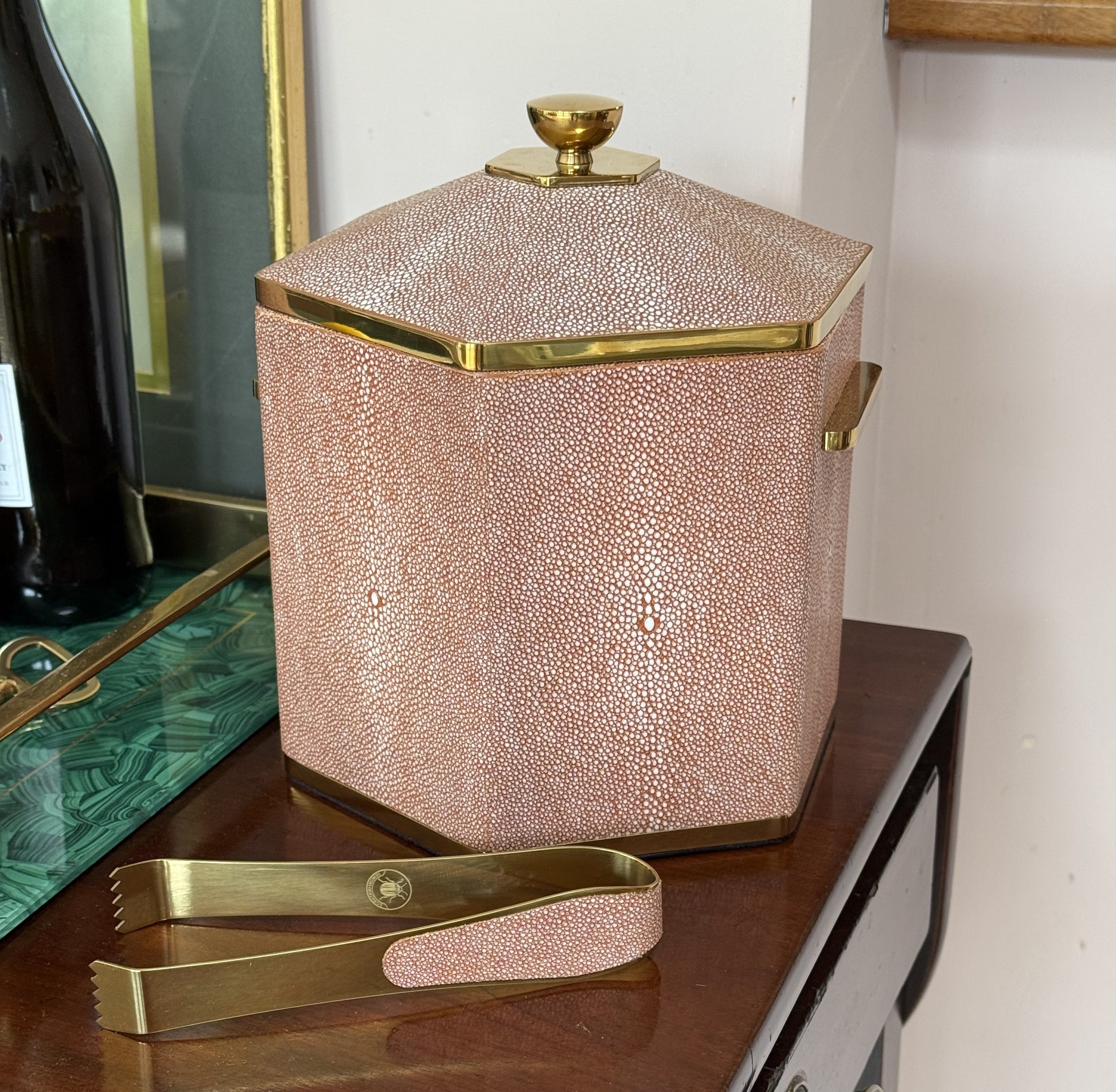 Coral shagreen_Ice_Bucket by Henry Forwood