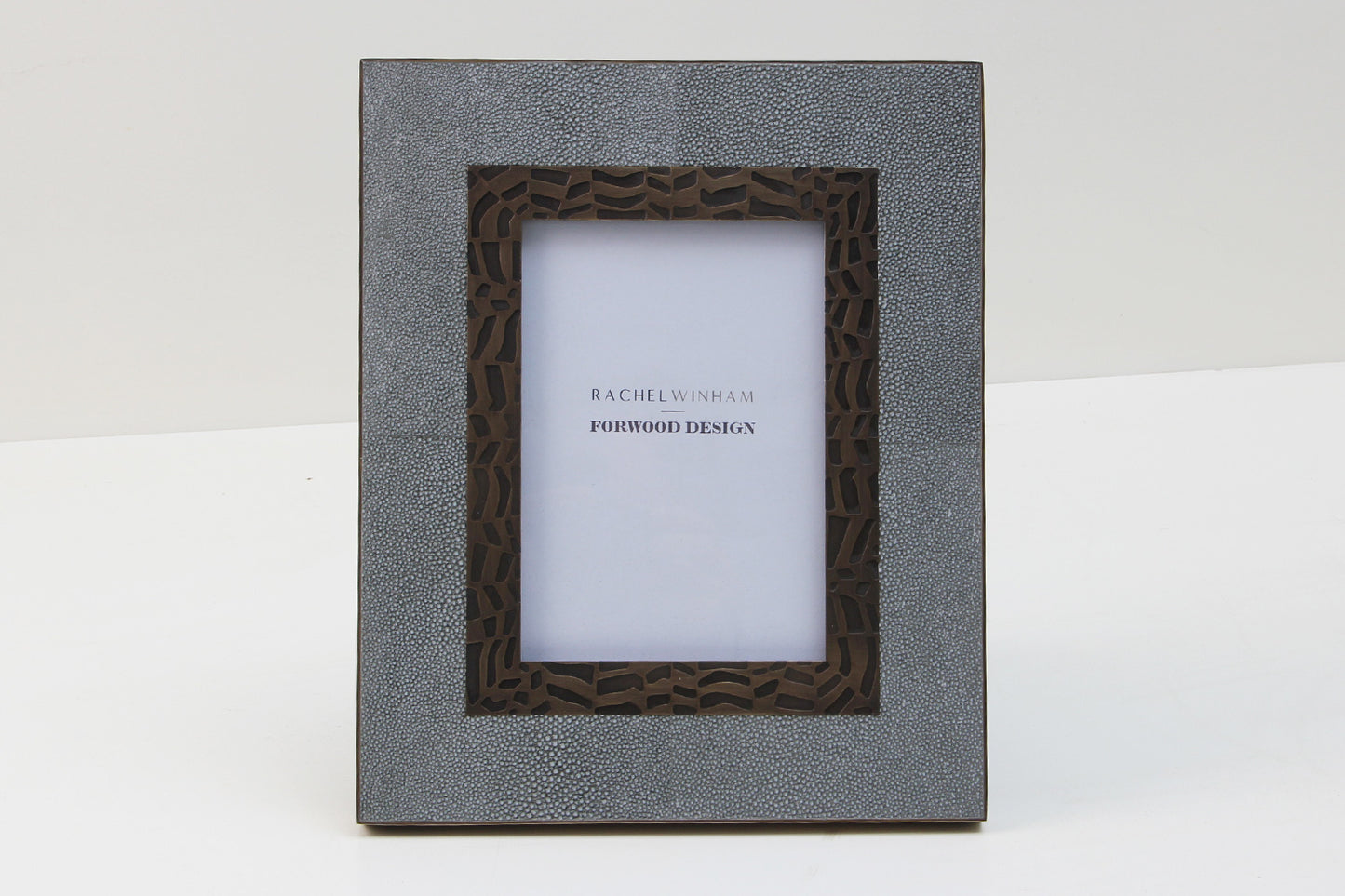 Unique photo frame in shagreen and brass