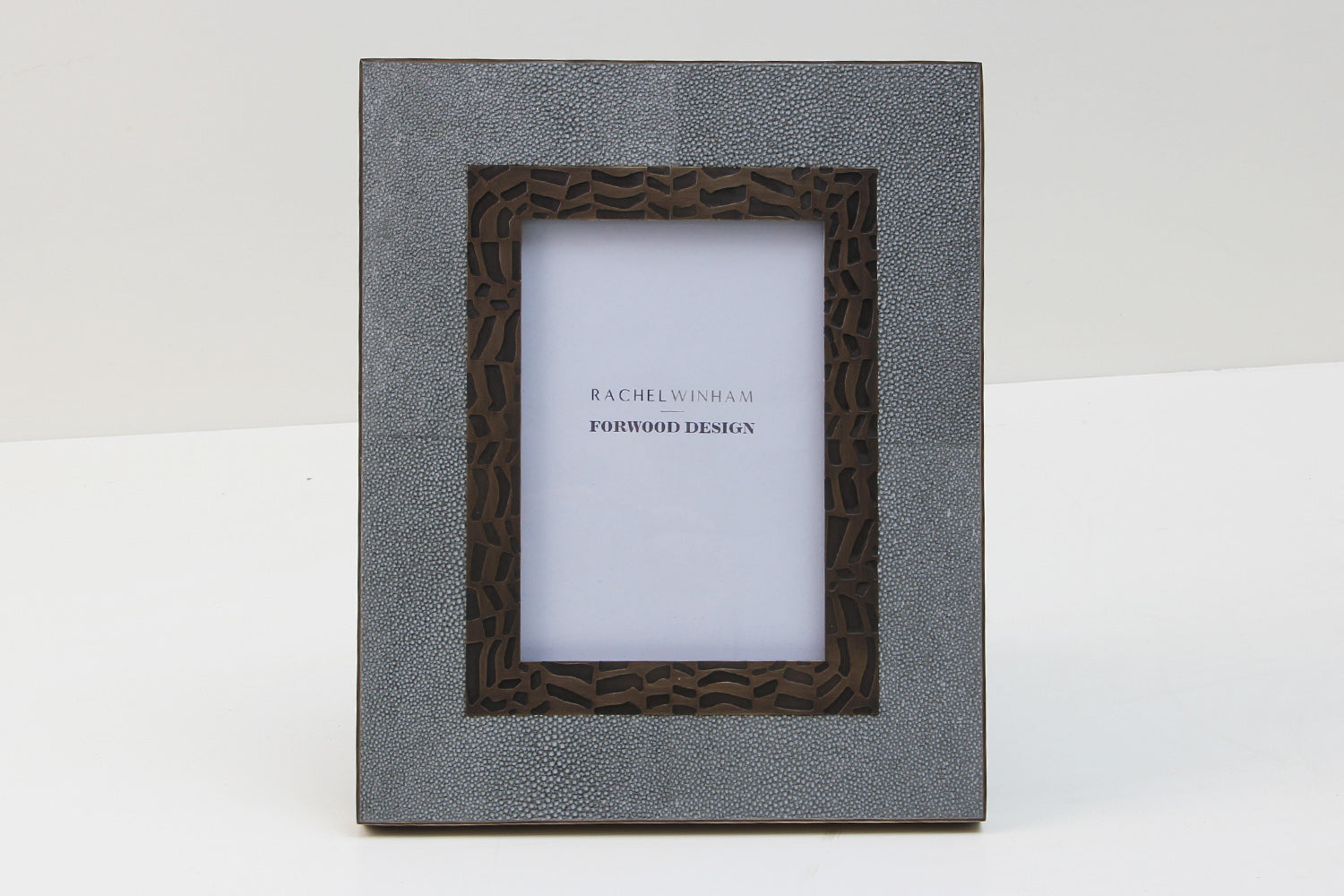 Unique photo frame in shagreen and brass