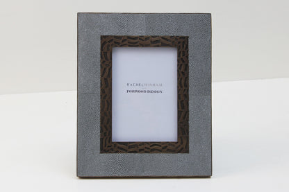 Unique photo frame in shagreen and brass