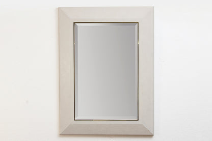 White shagreen wall mirror