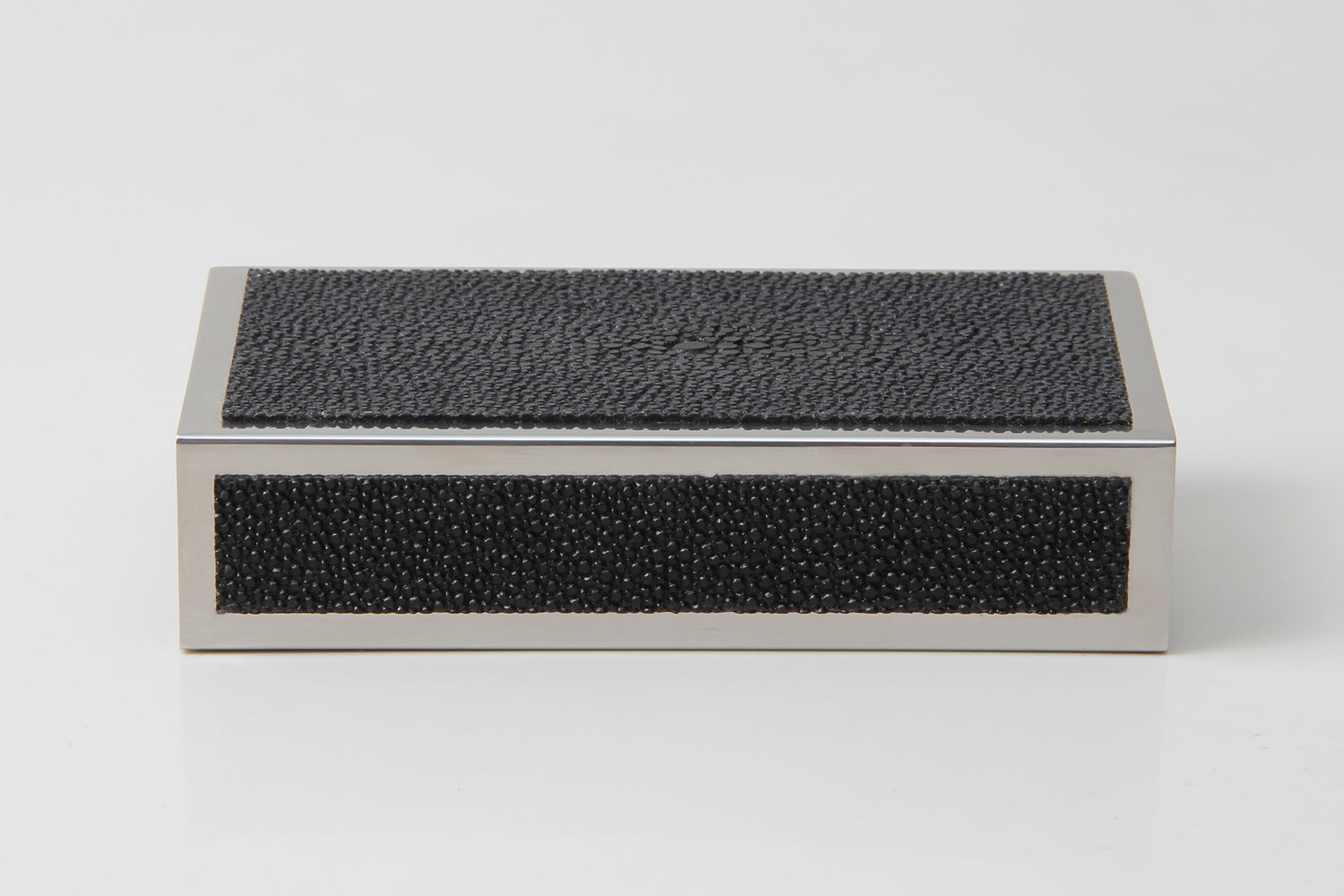 Shagreen matchbox holder caviar black