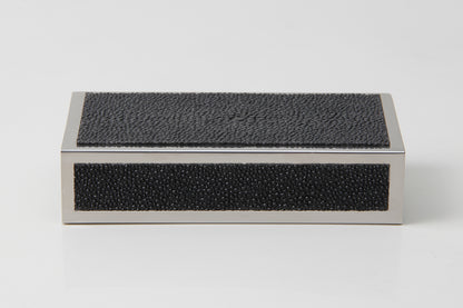 Shagreen matchbox holder caviar black