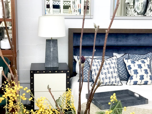 Madison Desk Lamp in Charcoal Shagreen