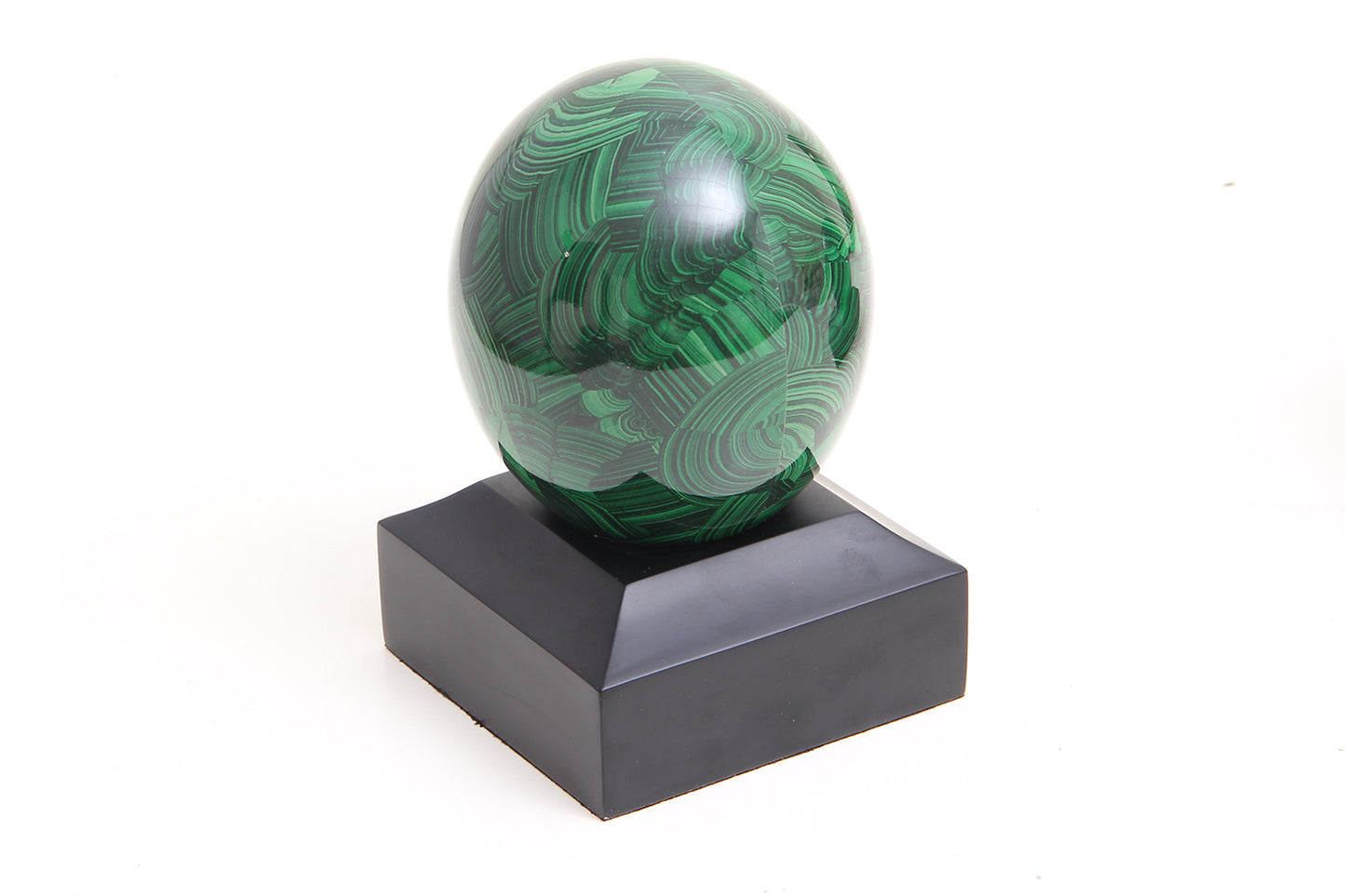 Unique Malachite Osrtrich Egg Bookend by Forwood Design