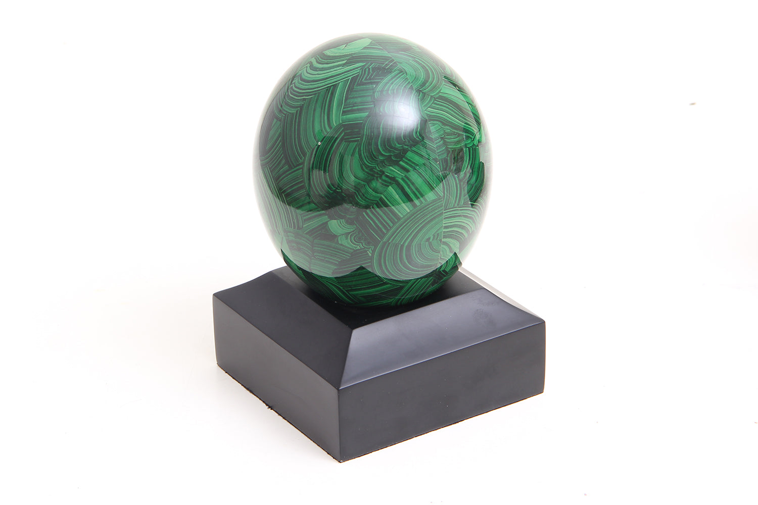 Unique Malachite Osrtrich Egg Bookend by Forwood Design