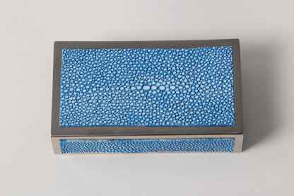 Shagreen matchbox holder Blue