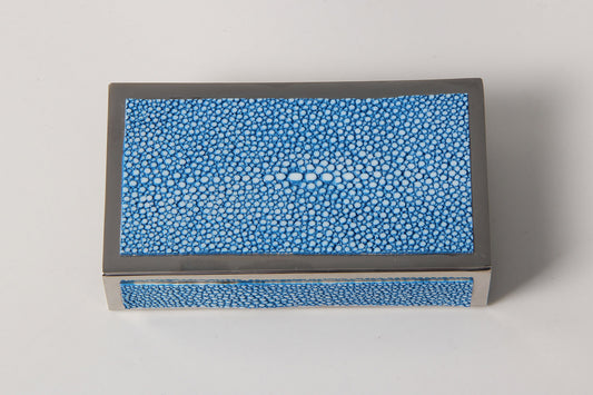 Shagreen matchbox holder Blue