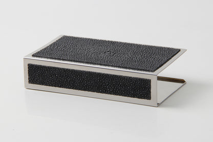 matchbox holder Black shagreen Match box cover