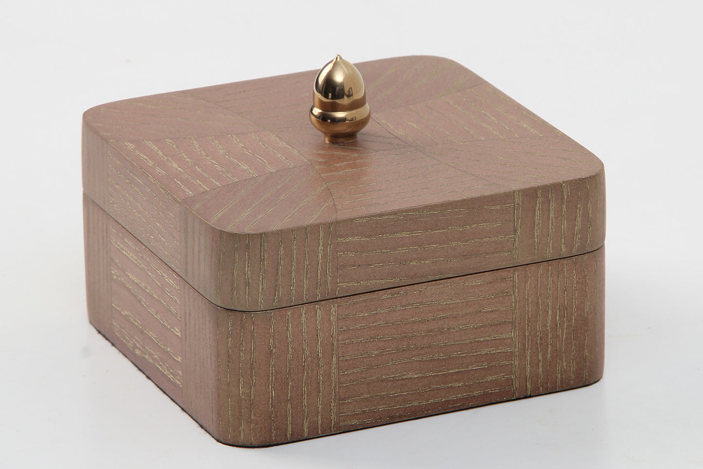 Jewelry box in oak with brass acorn by Forwood Design