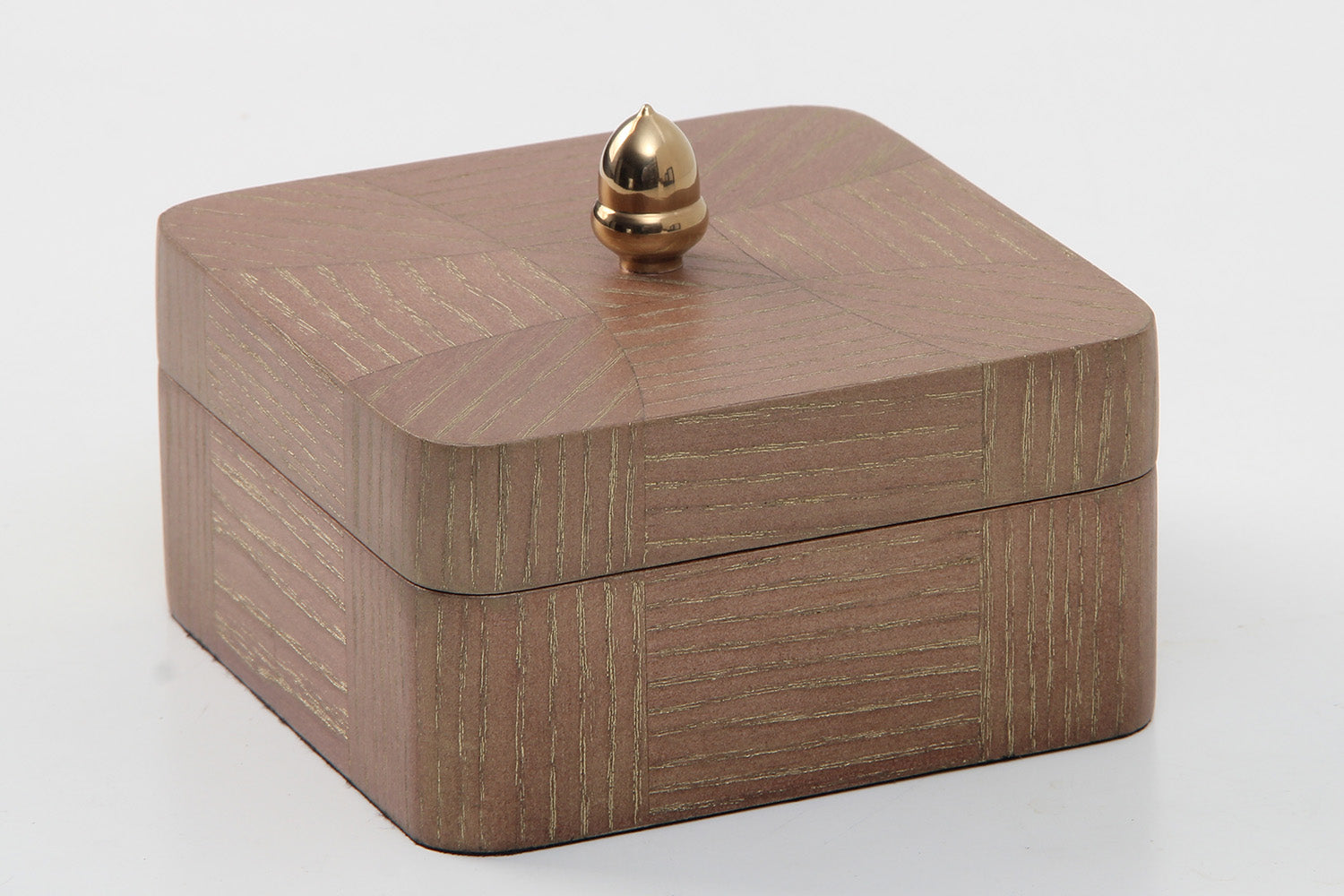 Jewelry box in oak with brass acorn by Forwood Design