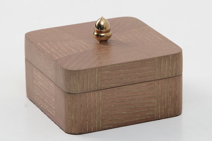 Jewelry box in oak with brass acorn by Forwood Design