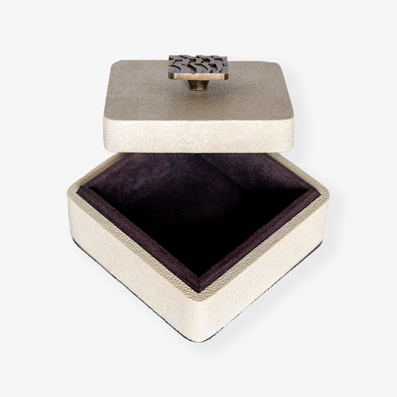 Rachel Winham's Mini Trinket Box in Linen Shagreen