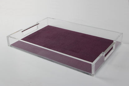 Acrylic serving tray - Plum Shagreen