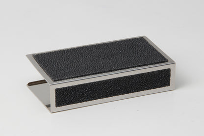 match box holder Jet Black shagreen Match box cover