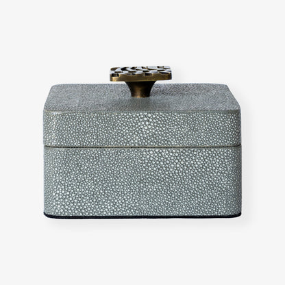 Jewellery box Trinket box  in soft green shagreen 