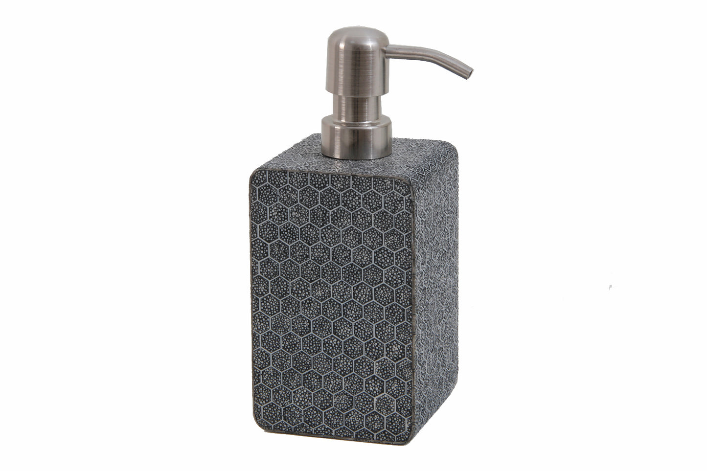The Hex Soap Pump in Charcoal Shagreen