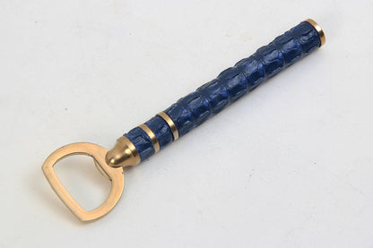 Blue Crocodile Bottle Opener | Luxury Brass Barware