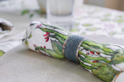 Napkin Rings in Teal Shagreen
