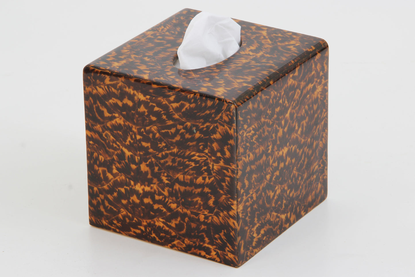 Tissue box holder tortoise shell tissue box