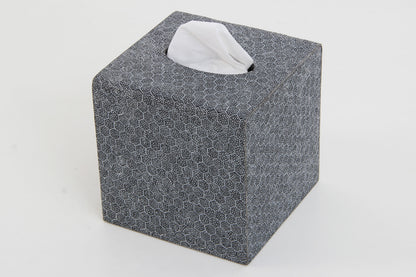 Tissue holder grey shagreen tissue box