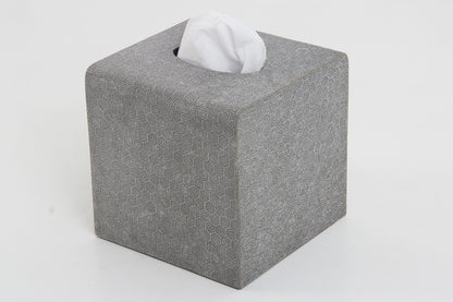 Tissue box in barley shagreen with a subtle luxury finish, designed by Henry Forwood.
