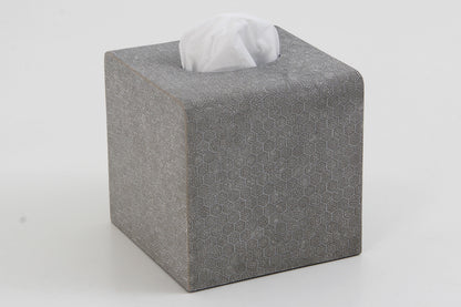 Tissue box in barley shagreen with a subtle luxury finish
