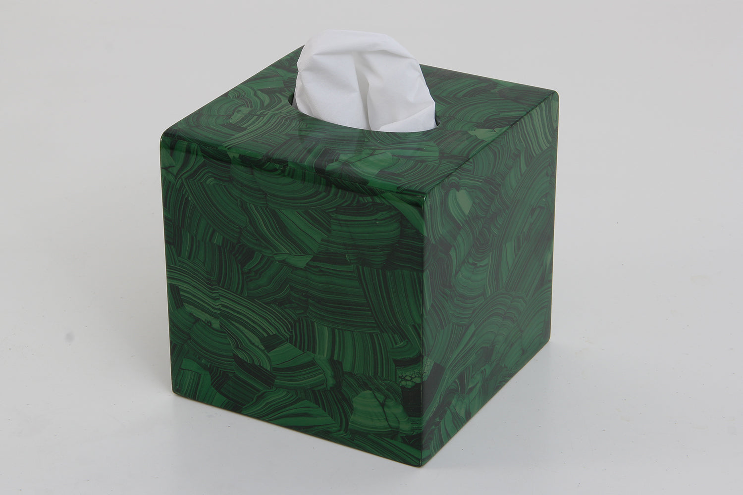 Tissue box cover malachite Tissue box cover