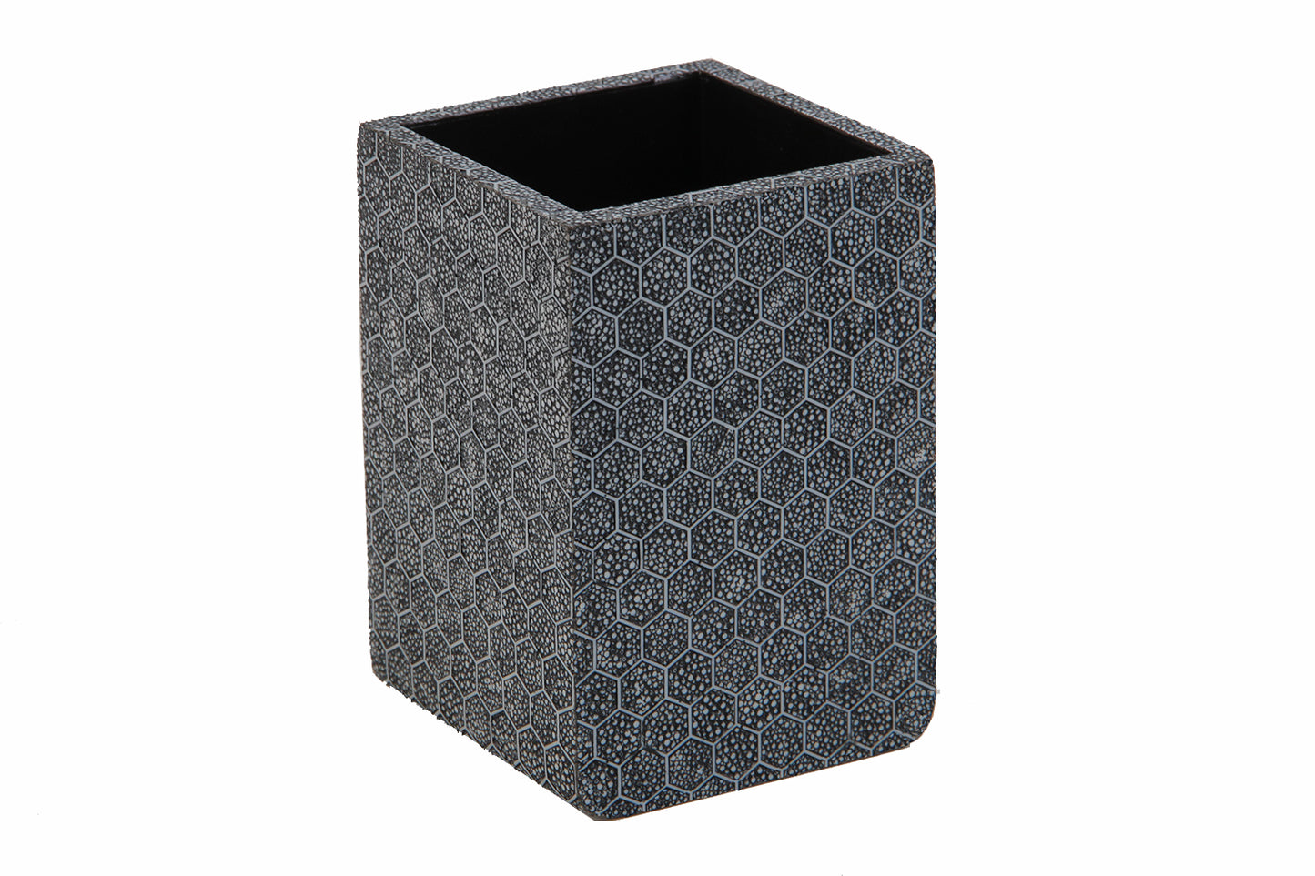 Hex Toothbrush Holder in Charcoal Shagreen