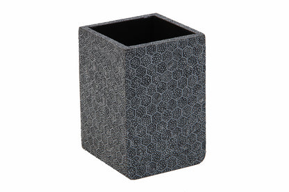 Hex Toothbrush Holder in Charcoal Shagreen