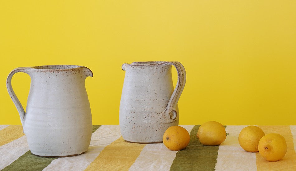 Artisan White Stoneware Jug