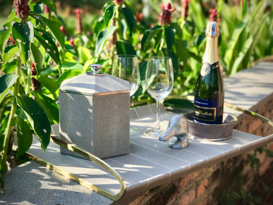 Jules Drinks Trays in Barley Shagreen