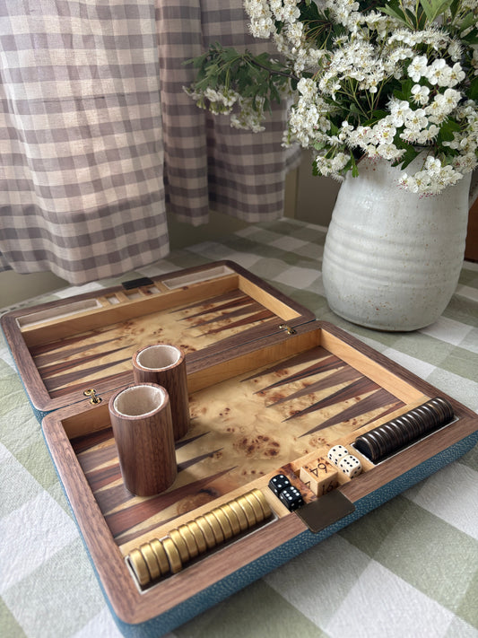 Travel Backgammon Set in Duke Blue