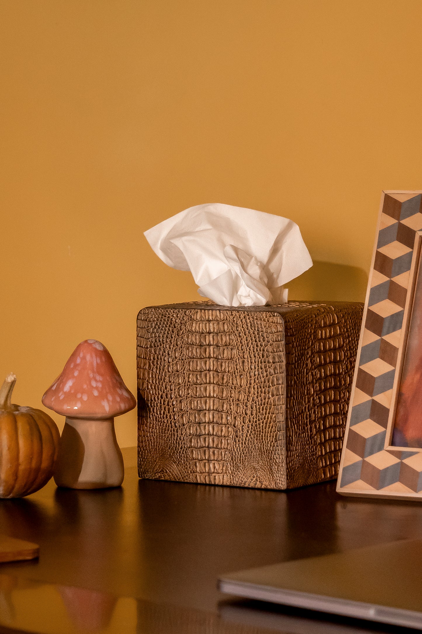 Crocodile Square Tissue Box Holder