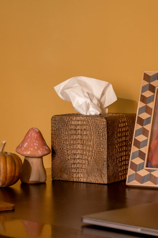 Crocodile Square Tissue Box Holder