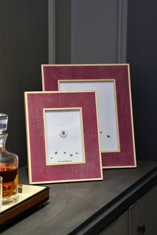 Luxury photo frames Pink shagreen photo frames by Henry Forwood